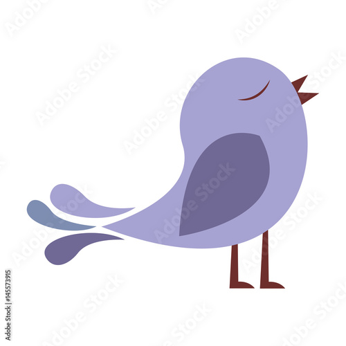 lilac color silhouette with cute bird vector illustration
