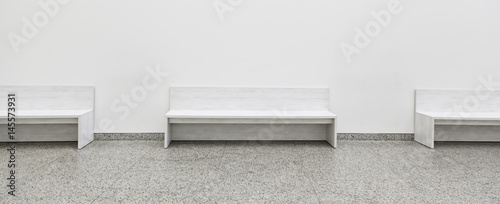 White decorative benches