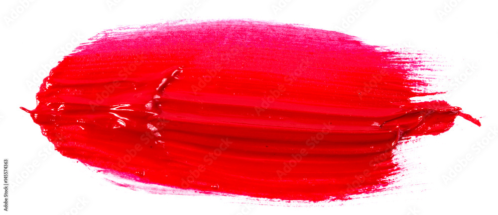 Stain of oil red paint on white background Stain of oil red paint on white background