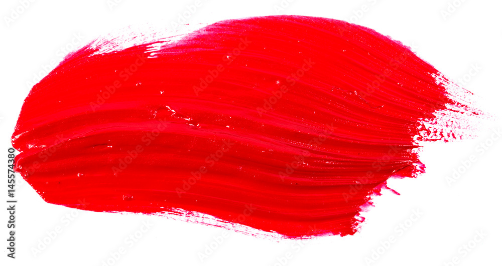 Stain of oil red paint on white background Stain of oil red paint on white background