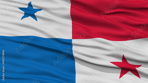 Closeup Panama Flag, Waving in the Wind, High Resolution