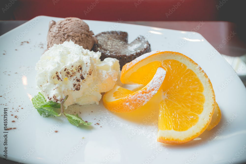 chocolate lava cake set with ice cream chocolate lava cake set with ice cream