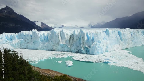 Glacier Perito Moreno (Glaciar Perito Moreno) and Andes mountains on sunny summer day. Patagonia, Argentina, Chile, Andes
