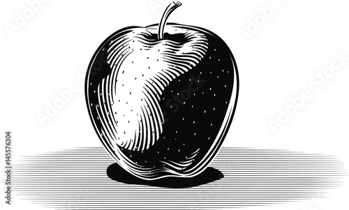 red apple, white background.