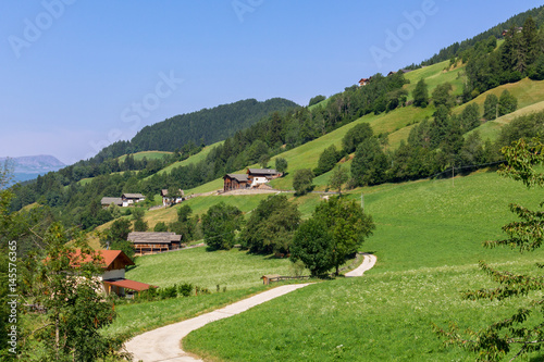 Typical mountain landscape and house in the Dolomites  south Tyrol