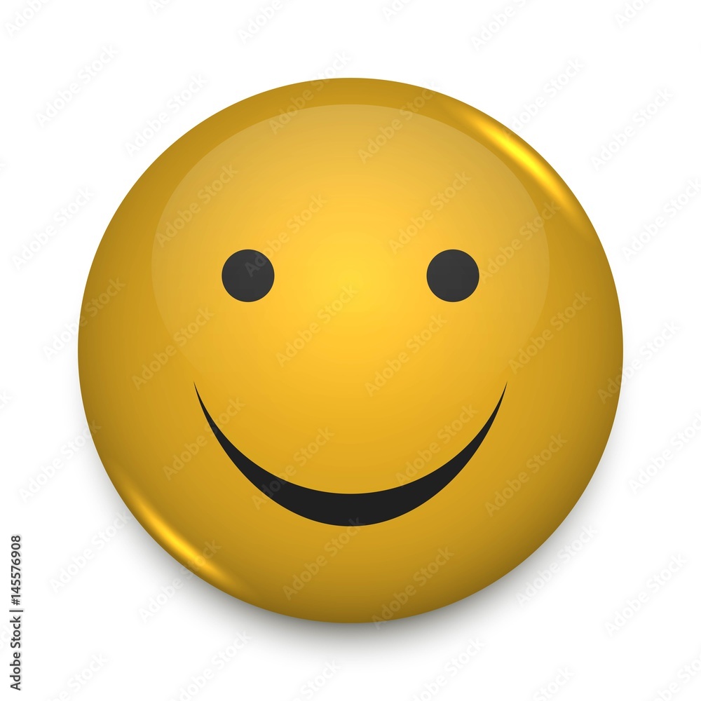 Positive smiley face pin badge vector template. Stock Vector Adobe Stock