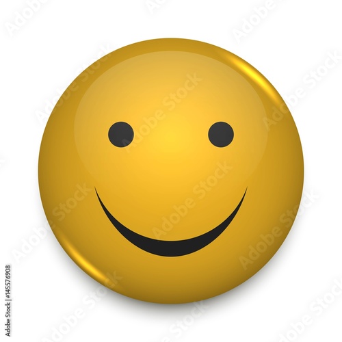 Positive smiley face pin badge vector template.