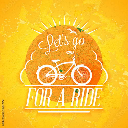 Summer holidays poster. Typography retro style badge. Vector illustration on textured background