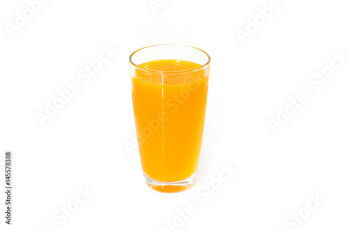 Orange juice on white background