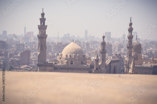 skyline of old buildings with view of mosque at cairo , egypt © aaelrahman89