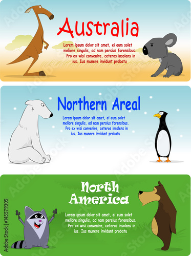 Set of animals from the world