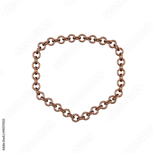 Copper chain. Isolated on white background.