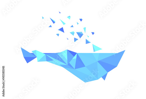 blue whale, geometric vector illustration
