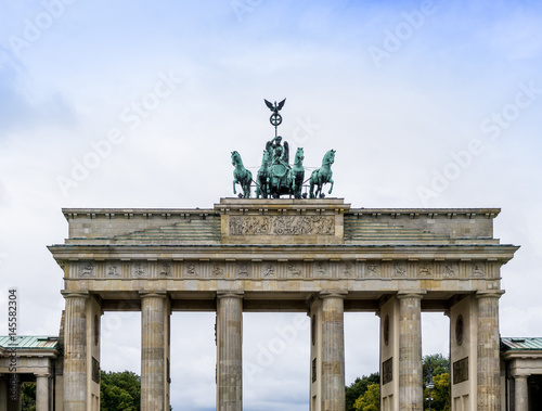 Brandenburg Gate Brandenburger Tor, famous landmark in Berlin, Germany,rebuilt in the late 18th century as a neoclassical triumphal arch