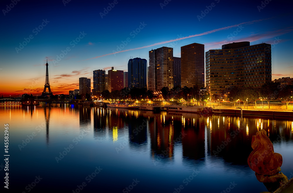 View on night Paris