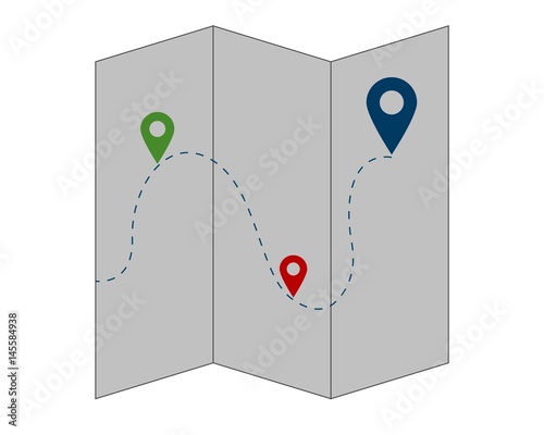 mappa da viaggio vettoriale colorata