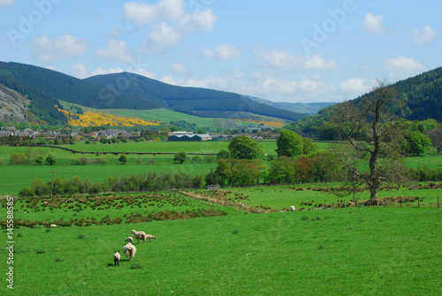 Innerleithen and Tweed valley looking east