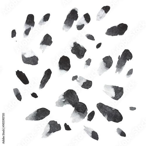 Black and white seamless patterns. Hand drawn watercolor lines.