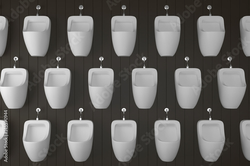 White Toilet bowl on toilet wall background 3D rendering