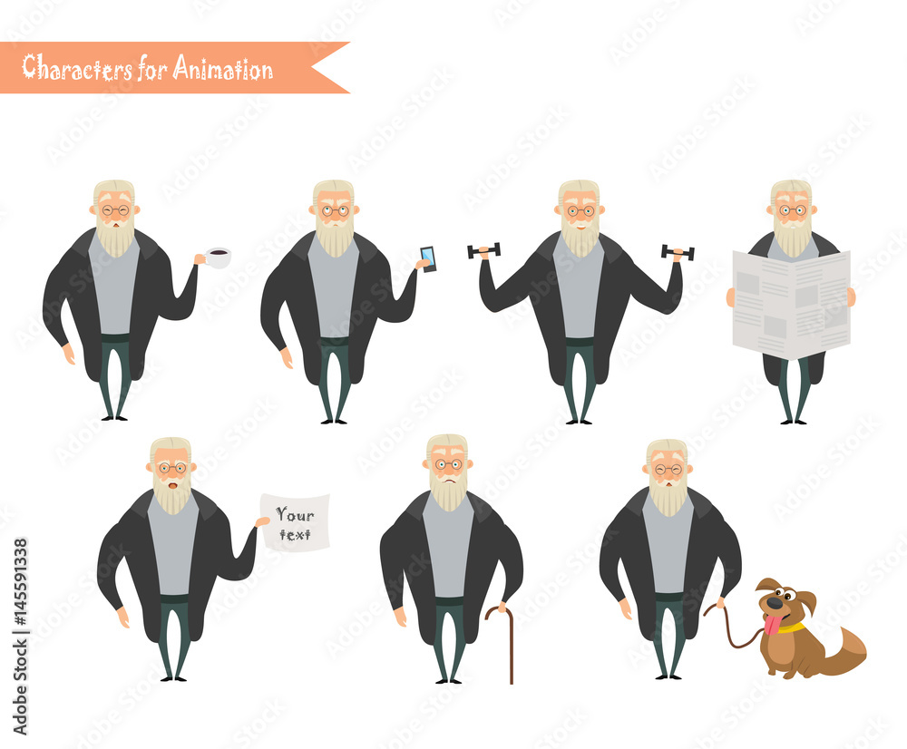 Grandfather character for scenes.