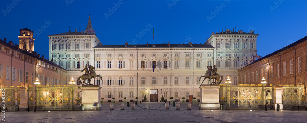 Turin - Palazzo Reale at dusk.