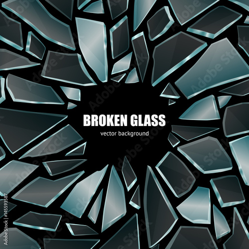 Broken Black Glass Background Poster   