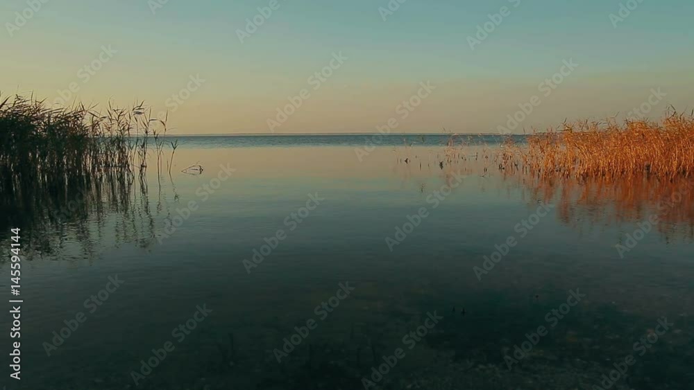 Beautiful pan of liman at sunset Beautiful pan of liman at sunset