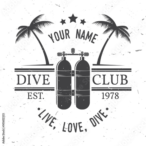 Scuba diving club. Vector illustration.