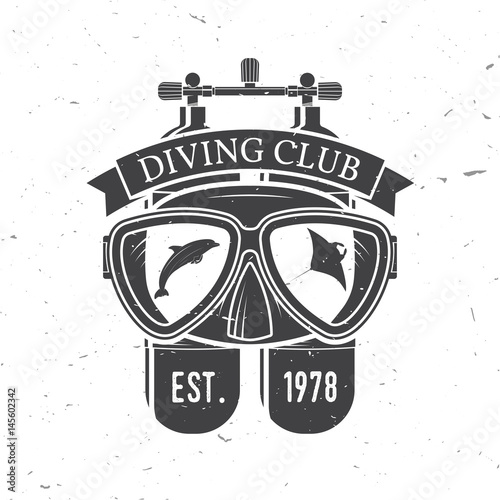 Diving club. Vector illustration.