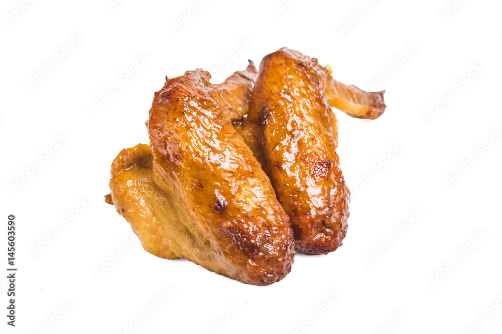 Grilled chicken wings on a white background Grilled chicken wings on a white background