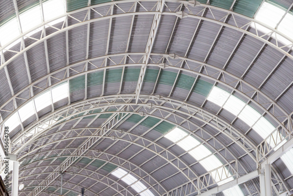 Fototapeta premium roof steel structure, indoor metal roof