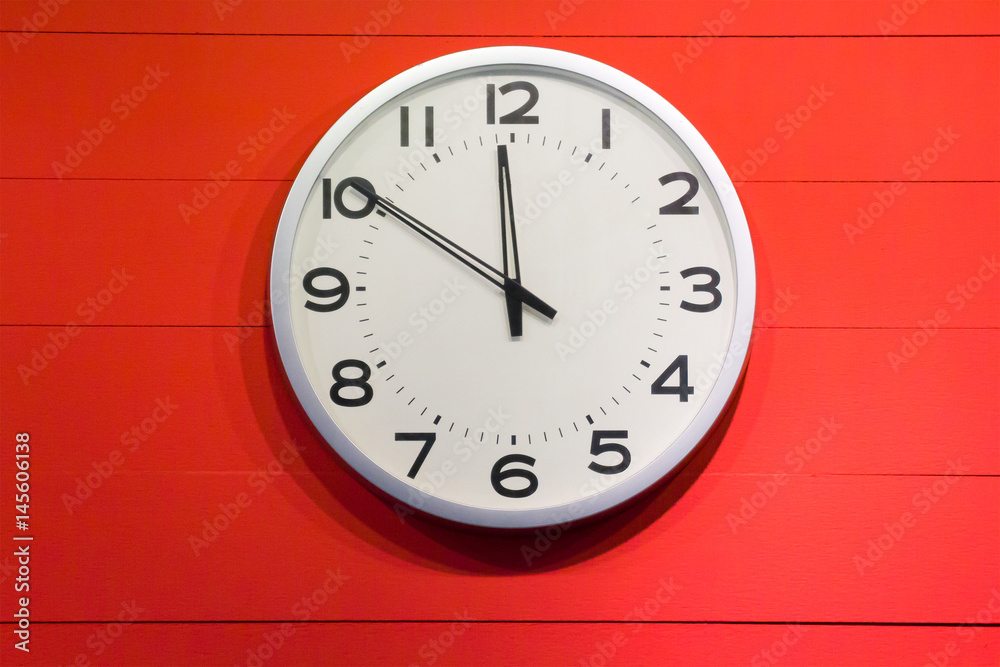 custom made wallpaper toronto digitalclock on red wooden wall