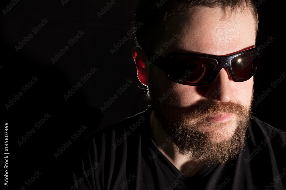Handsome bearded man in sunglasses Handsome bearded man in sunglasses