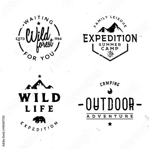 Set of outdoor logotypes in vintage style