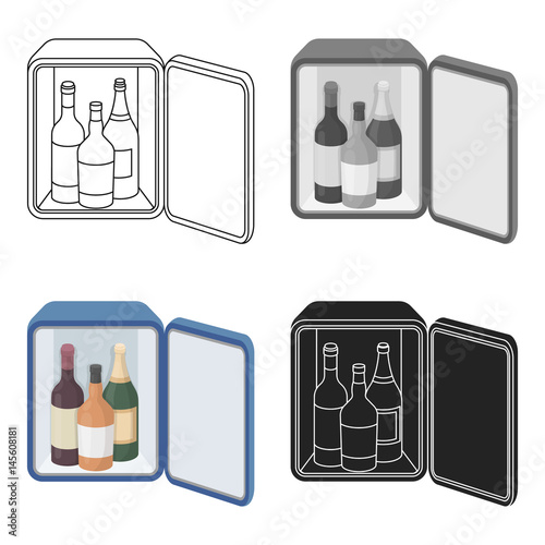 Mini-bar icon in cartoon style isolated on white background. Hotel symbol stock vector illustration.