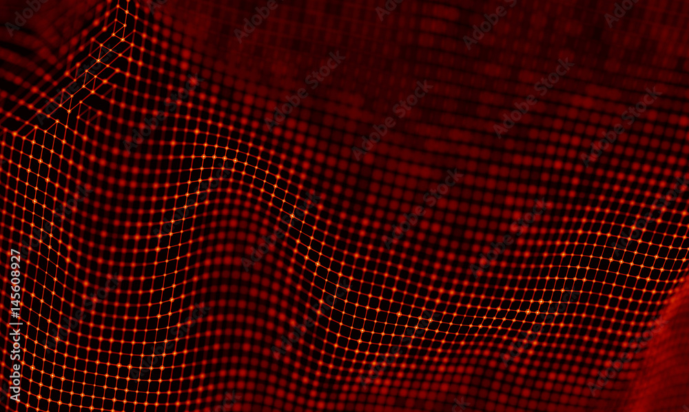 Abstract Red Geometrical Background . Connection structure. Science background. Futuristic Technology HUD Element . Сonnecting dots and lines . Big data visualization and Business . Abstract Red Geometrical Background . Connection structure. Science background. Futuristic Technology HUD Element . Сonnecting dots and lines . Big data visualization and Business .