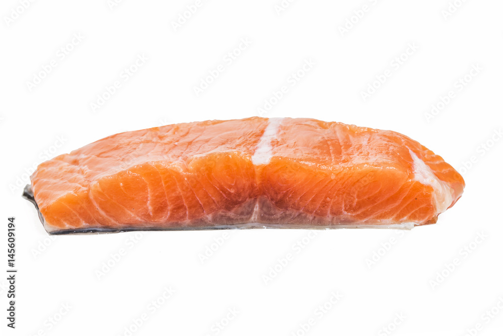 Salmon on white background