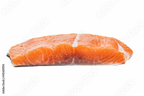 Salmon on white background