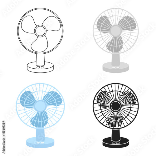 Fan icon in cartoon style isolated on white background. Household appliance symbol stock vector illustration.