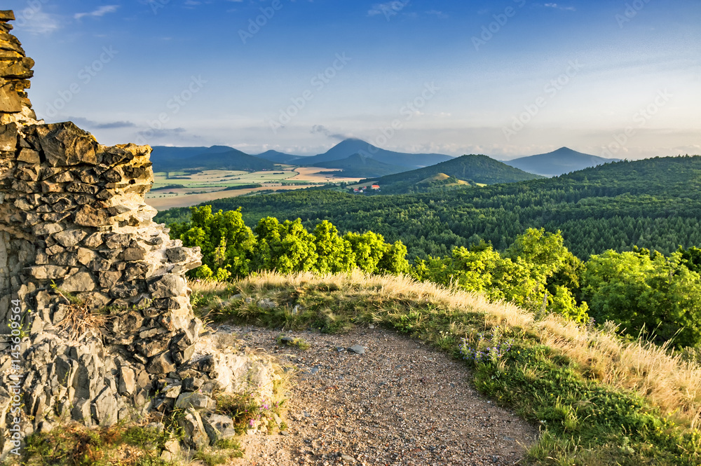 Naklejka premium View from the Ruins of Kostalov Castle