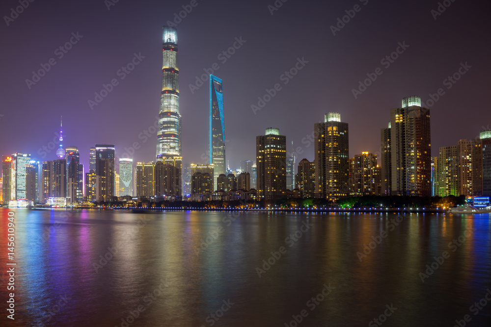 Naklejka premium Lujiazui financial center at night