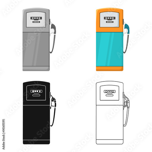 Fuel dispencer icon in cartoon style isolated on white background. Oil industry symbol stock vector illustration.