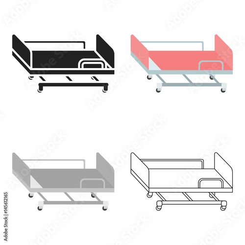 Hospital gurney icon cartoon. Single medicine icon from the big medical, healthcare cartoon.