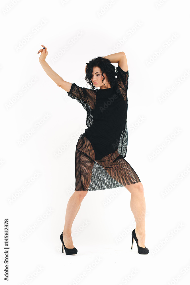 Full body portrait of young woman, isolated over white background Full body portrait of young woman, isolated over white background