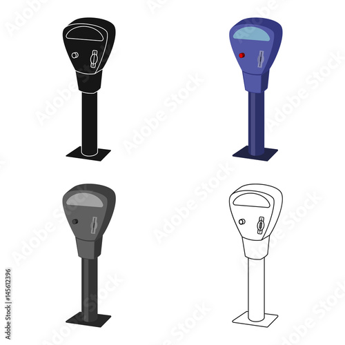 Parking meter icon in cartoon style isolated on white background. Parking zone symbol stock vector illustration.