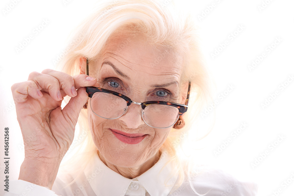 Cheerful sight of mature woman
