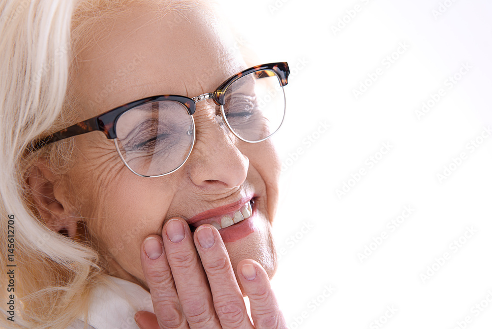 Happy smiling old female person Happy smiling old female person
