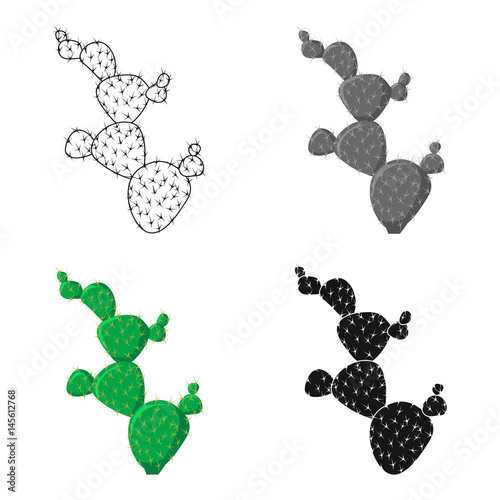 Mexican cactus icon in cartoon style isolated on white background. Mexico country symbol stock vector illustration.
