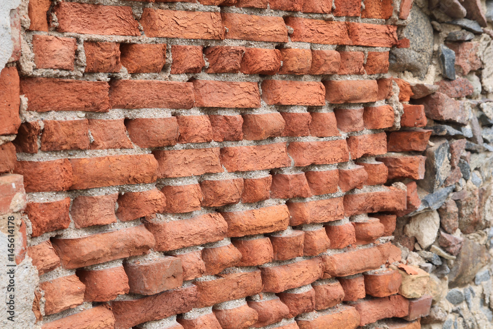Old. Red Brick wall. Industrial background Old. Red Brick wall. Industrial background