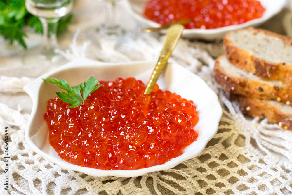 Salted salmon roe red caviar Salted salmon roe red caviar
